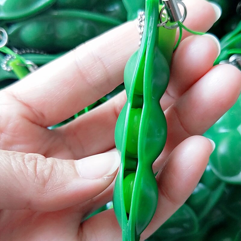 Huilong Maodou Toys Bored Bean Peas Relief Decompression Magic Beans Expression Squeeze Beans Vent Keychain Toys antistress