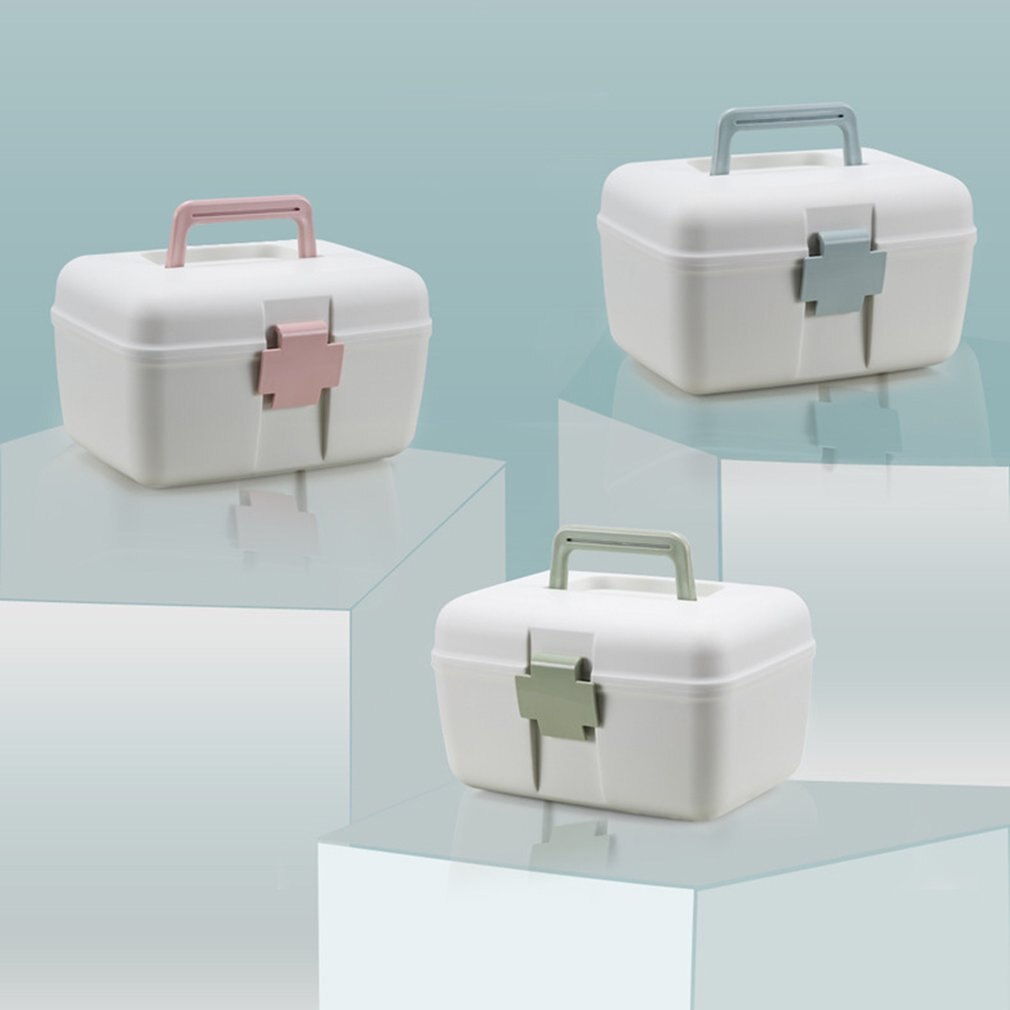 Multifunctional Home Double-Layer Medicine Cabinet Portable Medicine Storage Box Health Plastic Medicine Box