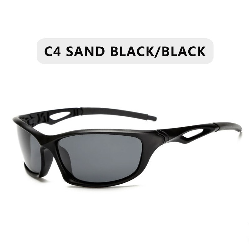 Polarized Sunglasses Men Brand Square Sports Sun Glasses for Men Driving Fishing Black Frame Goggle UV400: C4
