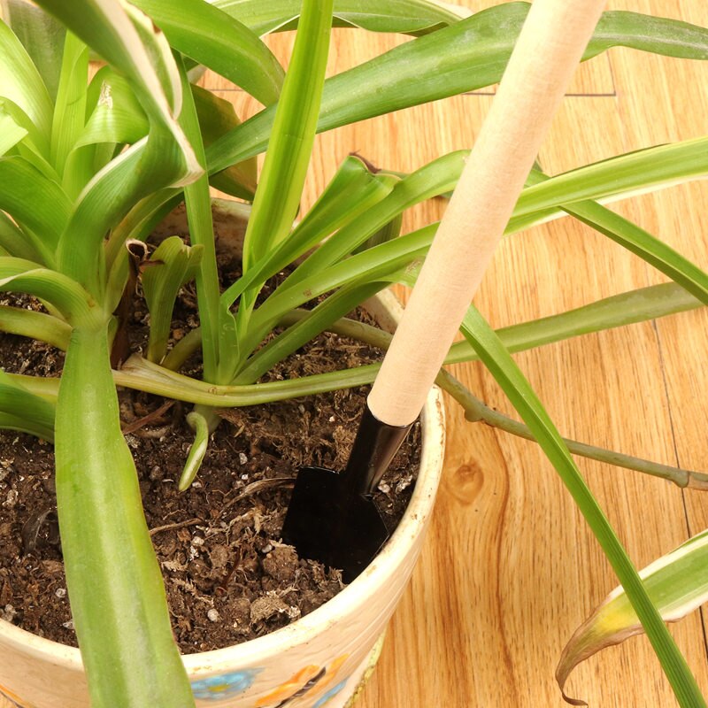 1 Juego de herramientas de jardinería plantas MiNi excavación suelo pala Friable escorpión rastrillo mango de madera luz fácil de llevar para Gaden Bonsai