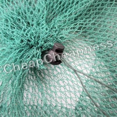 Foldende rund metalramme nylon mesh krabbe fiskenet fiskeri landingsnet grøn