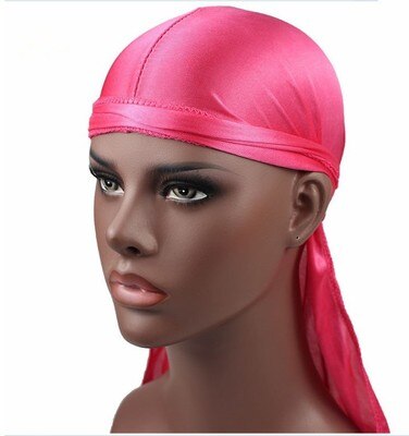 Enveloppe de tête en satin style hip hop, Durag pour homme, accessoire de type turban pour cheveux, couleur unie, aspect bandana: F