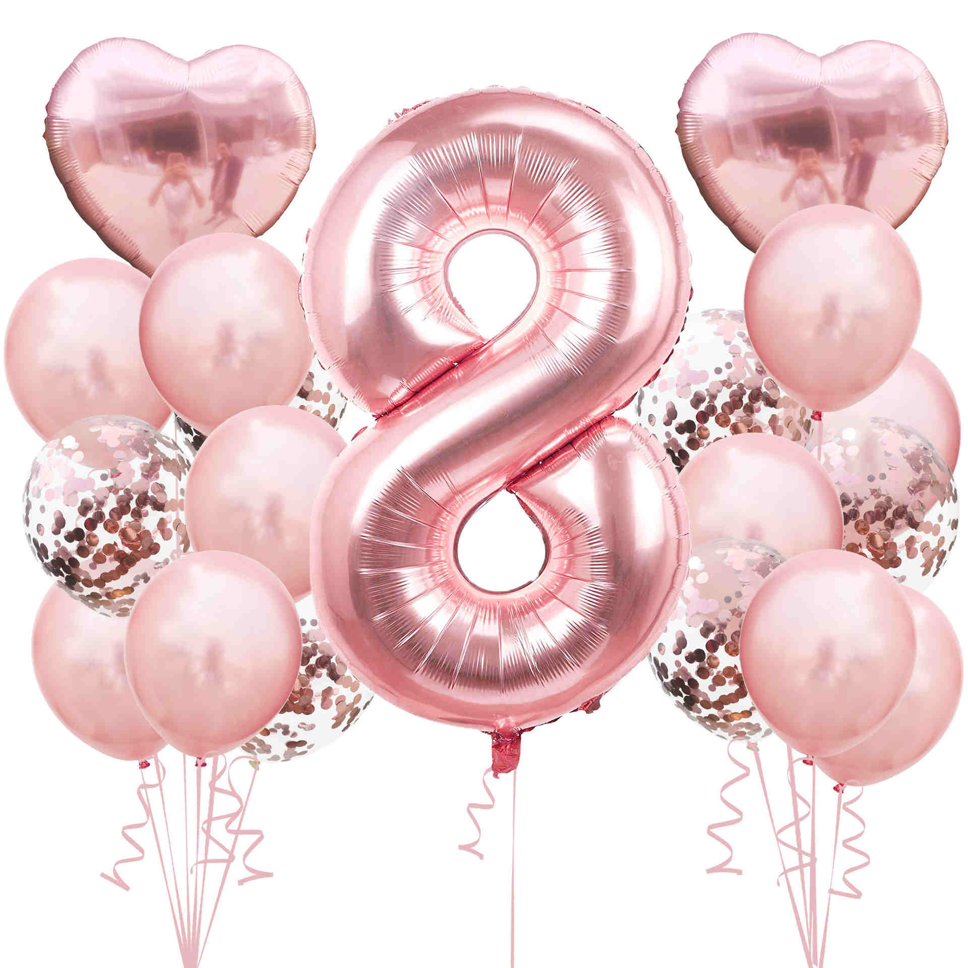 19pcs/set Birthday party air helium digital balloon number happy birthday party ornament kid balloon birthday balloons: G