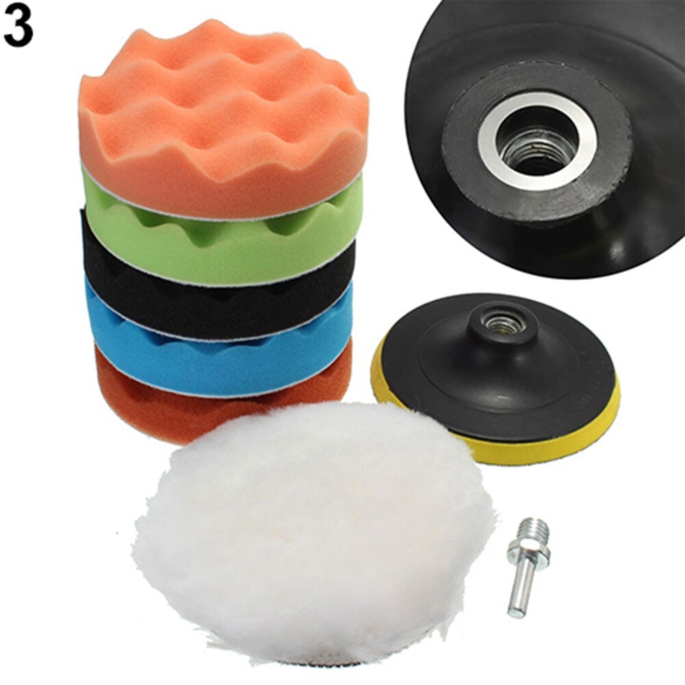 7 Pcs 3/5/6/7 Inch Polishing Waxing Buffing Pad Sponge Pad Hand Tool Kit Set for Car Compound Polishing Thread Abrasive Tools