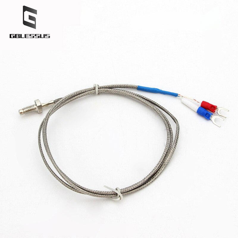 Tipo de rosca k/e 0-800 do par termoeléctrico m6 sensor de temperatura protegido 0.5/1/1.5/2/3/4/5m da resistência térmica da ponta de prova