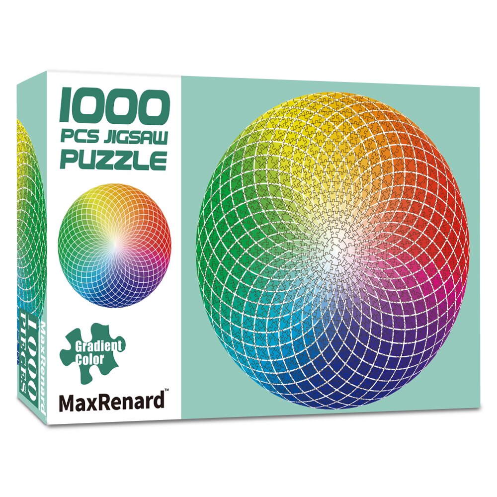 MaxRenard 1000 Pieces Round Shape Jigsaw Puzzles for Adults 70*70cm Paper Assembling Painting Puzzles for Adults: Gradient Color