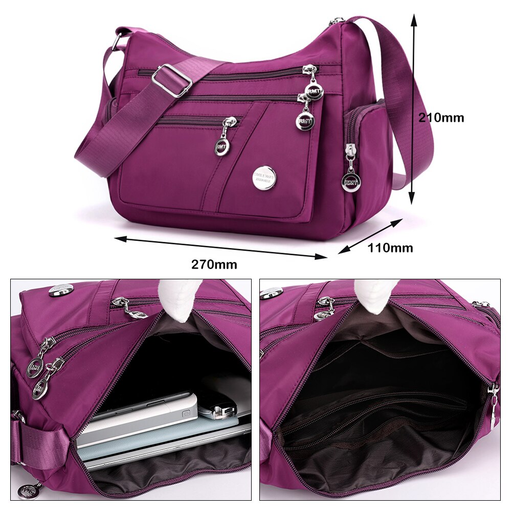 Schulter Geldbörse Multifunktions Nylon Frauen Jahrgang retro Kette Handtasche Bote Tasche Multifunktions Nylon lässig Handtasche Frau
