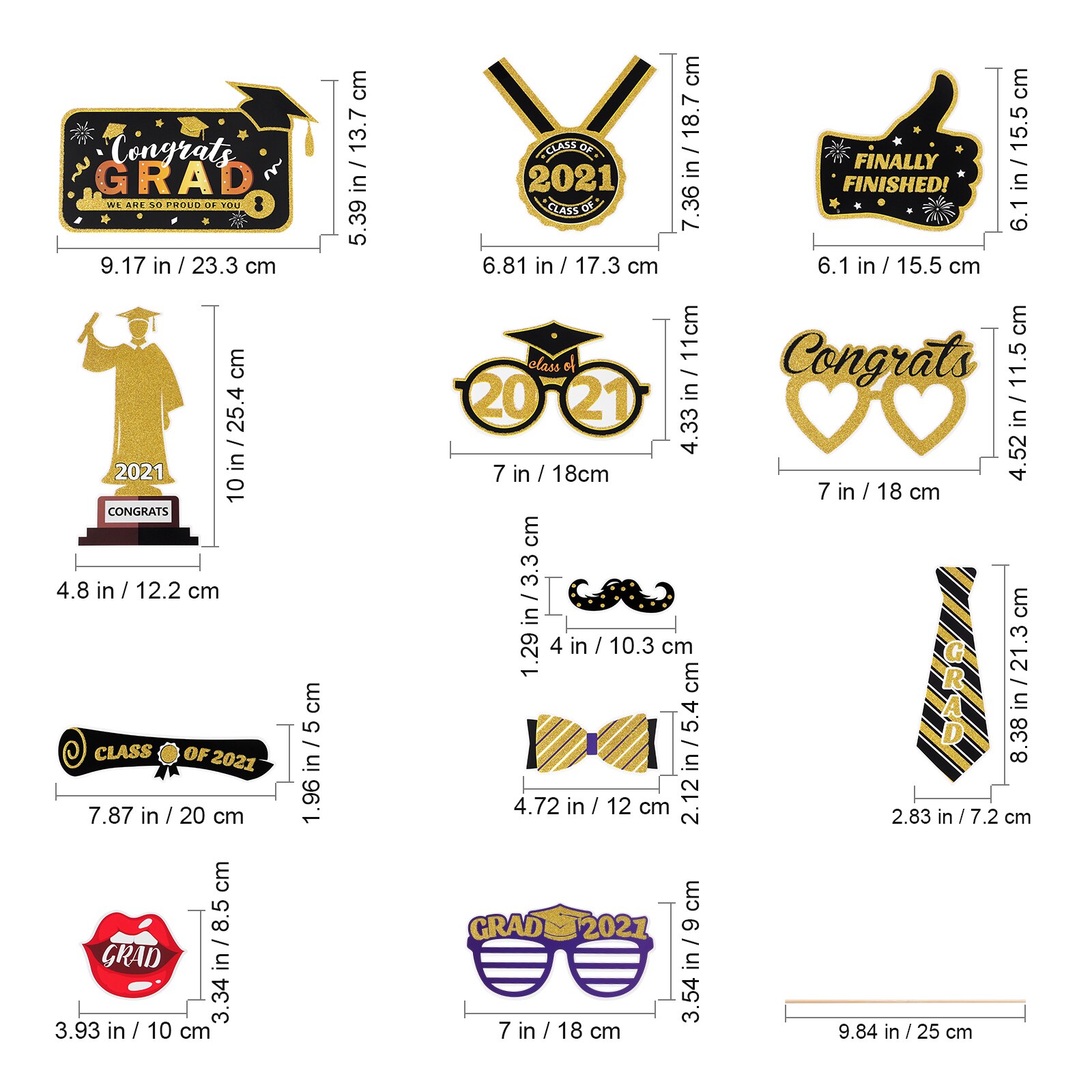 Graduation Photo Booth Props Pre-assembled Graduation Theme Selfie Props Grad Photo Props Party Props for College Students