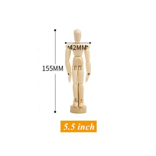 Wooden Hand Drawing Sketch Mannequin Model Wooden Mannequin Hand Movable Limbs Human Artist Model Office Desktop Ornaments: 5.5 inch Human