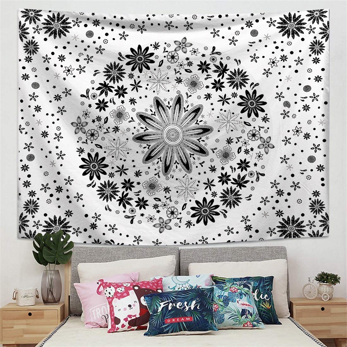 95 cm * 73 cm Tapestry Bohemian Wall Hanging Throw Rug Blanket Camping Tent Travel MattressTapestries Chic Home Decoration