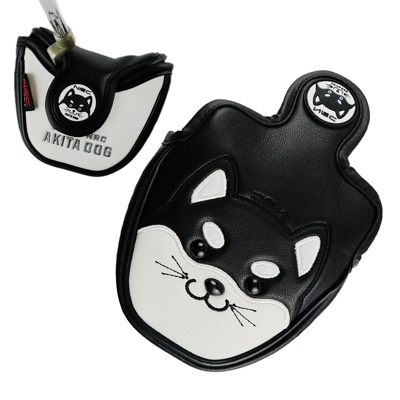 Cute Cat Golf Club Mallet Putter Head Cover Protective Magnetic Closure Headcovers