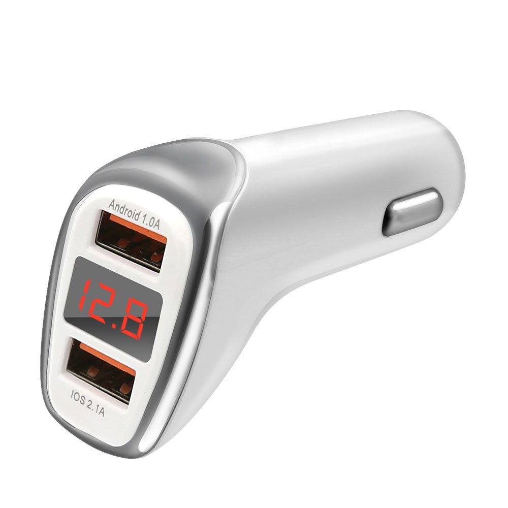 Dual USB Car charger quick charge 2.0 Mobiele Telefoon Laders USB Snelle Auto Opladen voor iPhone Samsung Xiaomi HTC: White