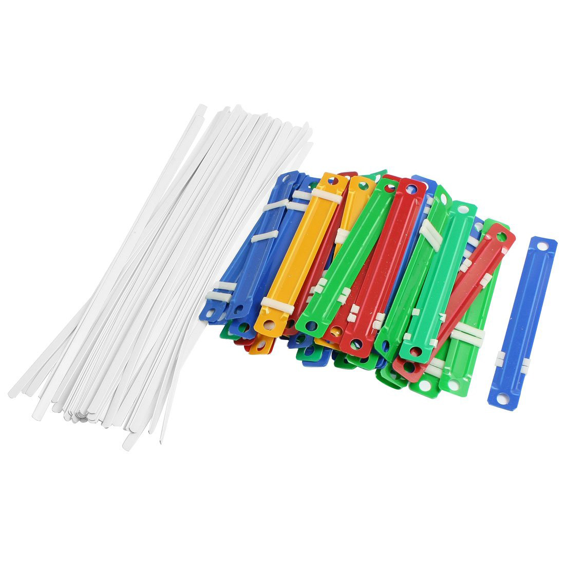 50 Uds. Sujetadores de papel para documentos de dos piezas de plástico colorido para oficina y escuela
