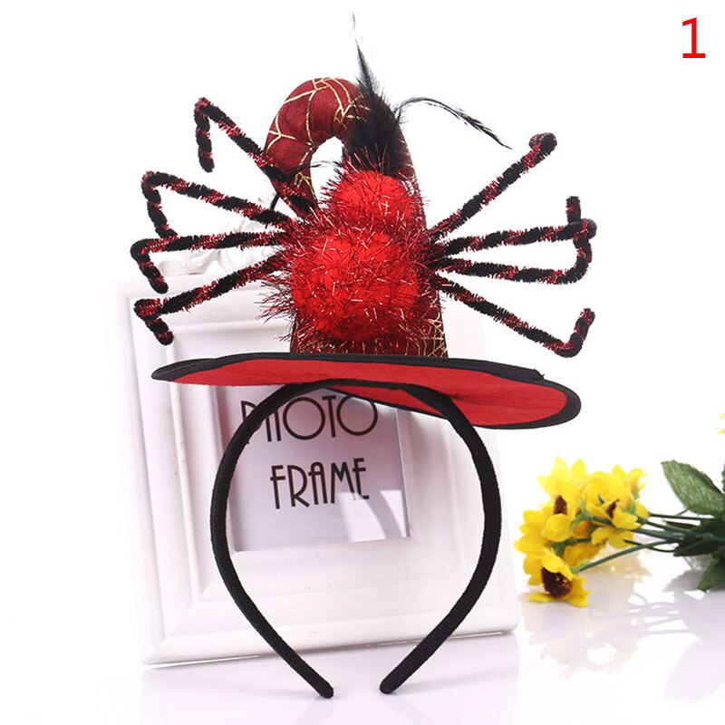 Diadema araña de Halloween decoración de calabaza para de vacaciones sombrero de bruja: N1