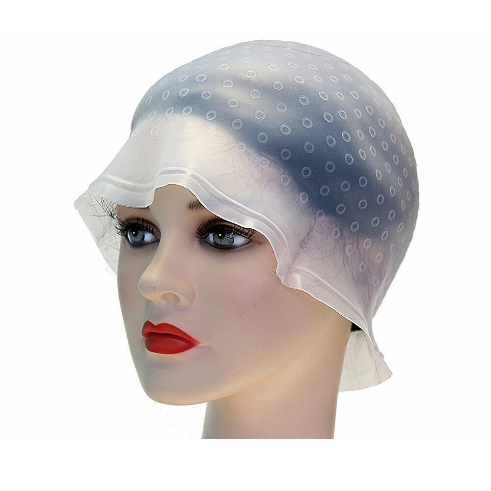 CUFFIA FORATA silicone per MECHES COLPI LUCE suola con UNCINETTO TINTA PARRUCCHIERE