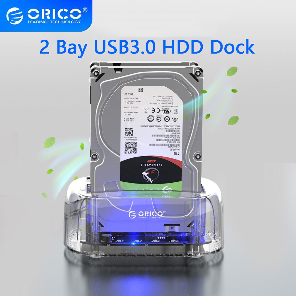 Orico 2-Bay Hdd Docking Station Sata Naar Usb 3.0 Adapter Voor 2.5 &quot;3.5&quot; Hdd Ssd Externe harde Schijf Behuizing Docking Station