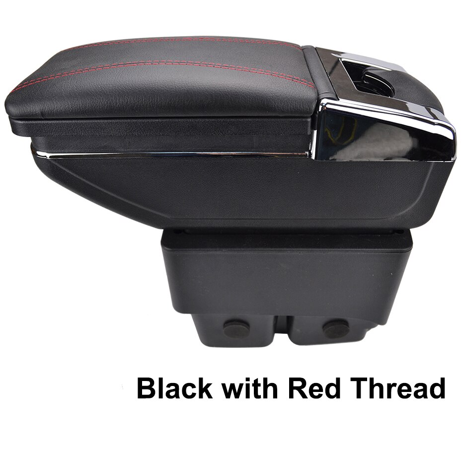 Center Middenconsole Opbergdoos Voor Ford Fiesta Draaibare Arm Rest Armsteun: Red Thread