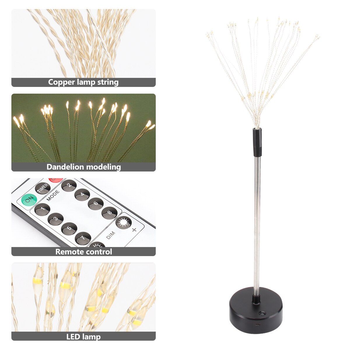 Paardebloem Led Vuurwerk Lamp String Decor Light String Binnenplaats Lamp