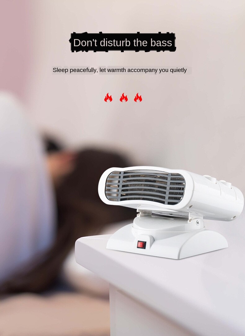 220V Cold and Warm Small Air Conditioner Heater Mini Fan Heater Bathroom Dual-Purpose Rotary Heater 800W