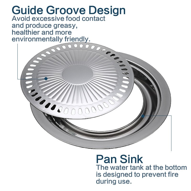 Portable Picnic Indoor Reusable Non Stick Stovetop Plate Food Cooking House Camping Grilling Roasting BBQ Grill Tray Smokeless