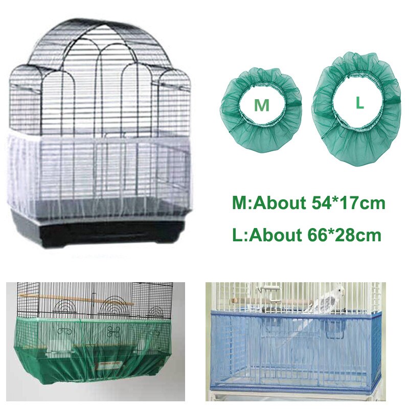 Ontvanger zaadbeschermer nylon gaas vogel papegaaienhoes zacht gemakkelijk te reinigen nylon luchtige stof gaas vogelkooihoes zaadvanger beschermer