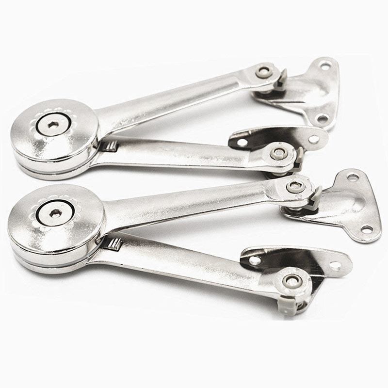 Support Hinge in Satin Nickel Lid Stay with Soft Close Toy Box Hinge Support Lids of Cabinets Cupboard Wardrobe Max Weight