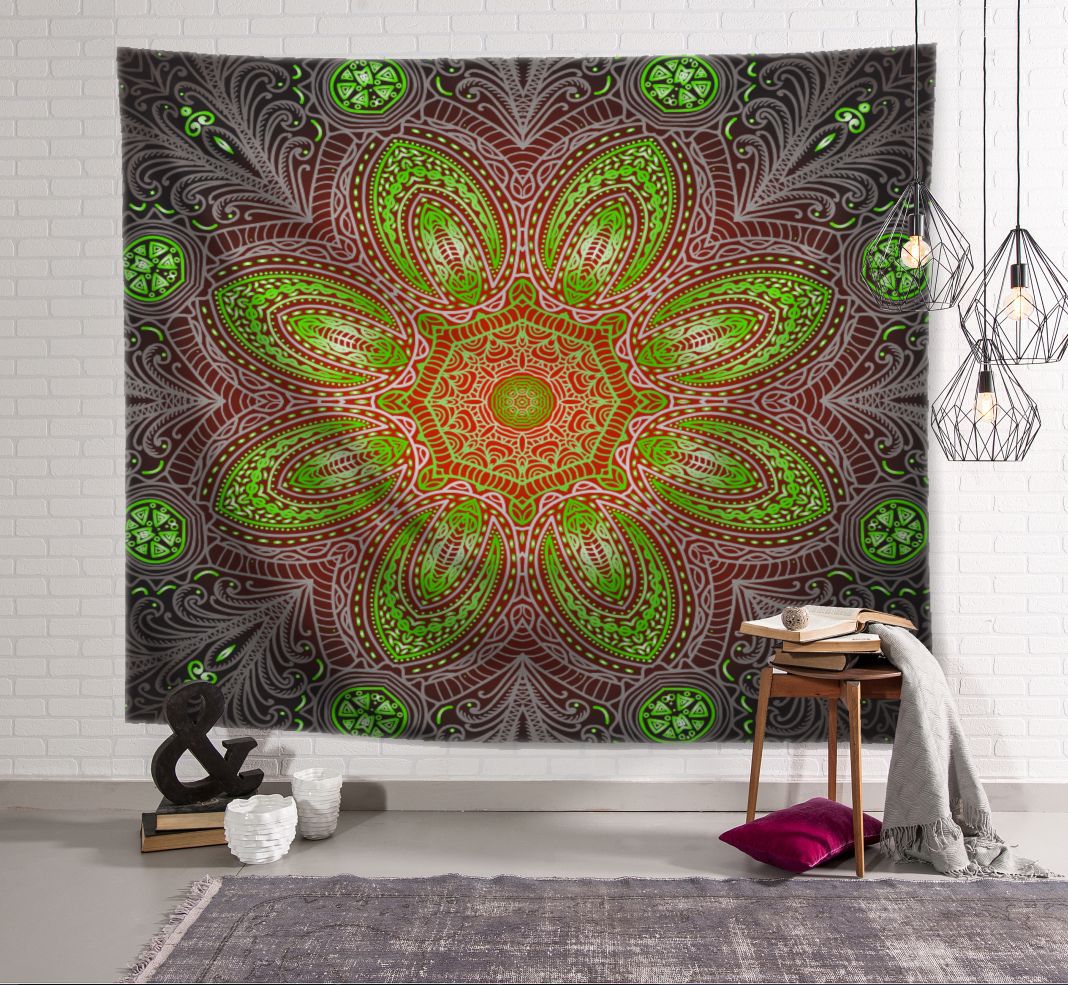 Indisk mandala gobelin væghængende soveværelse indretning sengetæppe strand tæppe tæppe camping telt rejse boligindretning gobeliner: 95 x 73cm / G