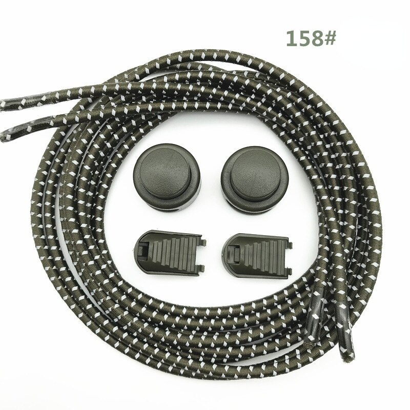 Schnürsenkel Kreative Schnell Keine Krawatte Schnürsenkel freundlicher Erwachsene unisex Schnürsenkel Turnschuhe Sport Faul Schnürsenkel Reflektierende Elastische Elastische: Armee Grün