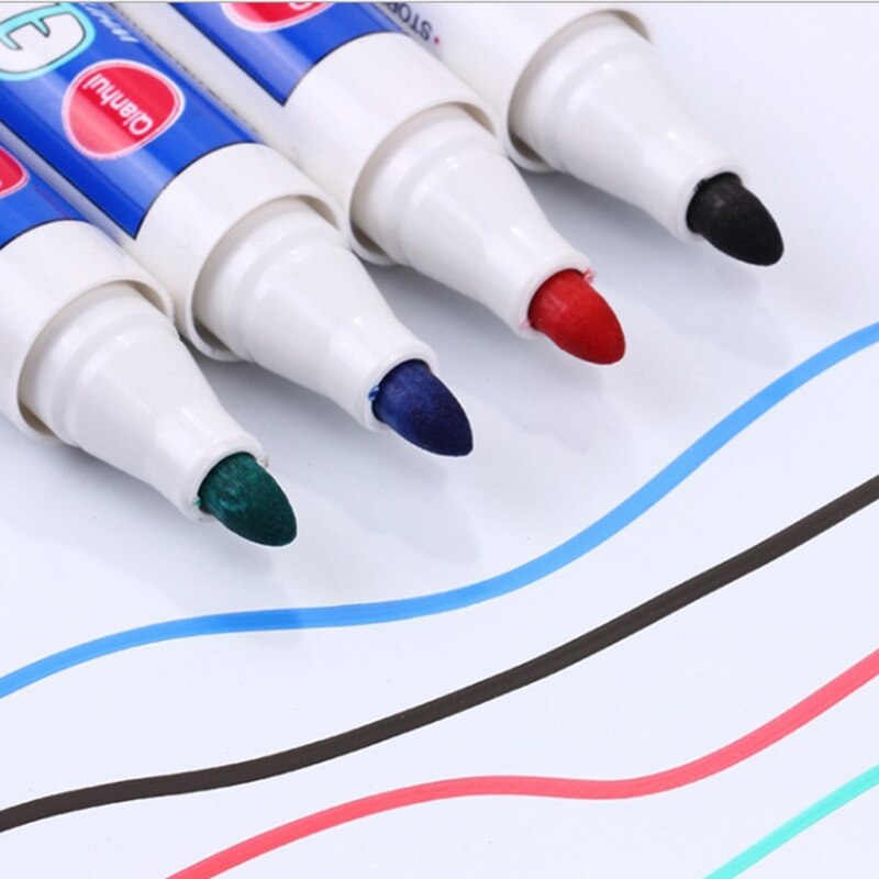 4Pcs Veel Vier Kleur Whiteboard Marker White Board Marker Milieuvriendelijk Marker Kantoor Schoolbenodigdheden Zwart Rood Blauw Groen