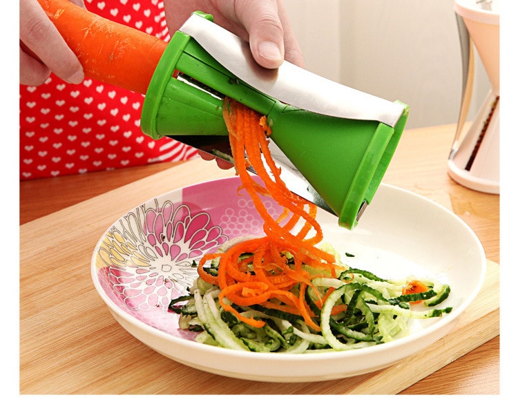1 paquete de Spiralizer vegetal cortador en espiral Zucchini zanahorias Spaghetti Pasta fideos, dispositivo de proceso Shred EKX 001