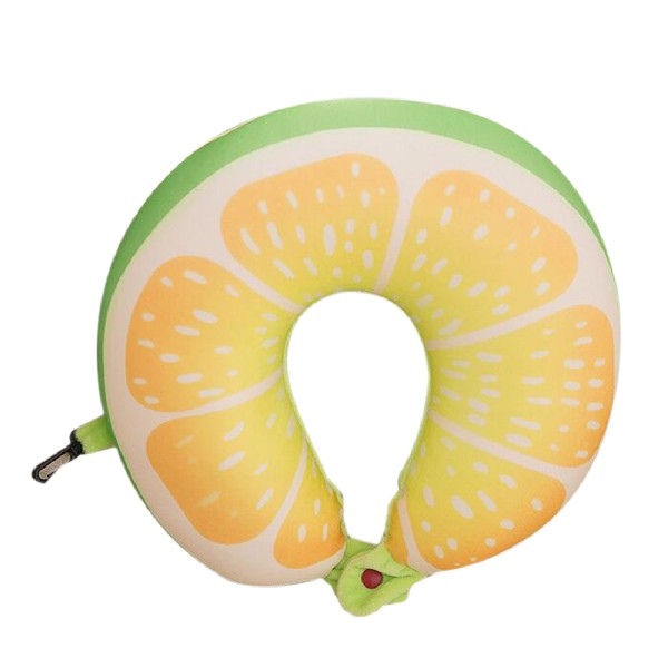 Frukt u-formet flypute nakke vannmelon sitron kiwi appelsin reise bilputer pute hjemmetekstil: Sitron