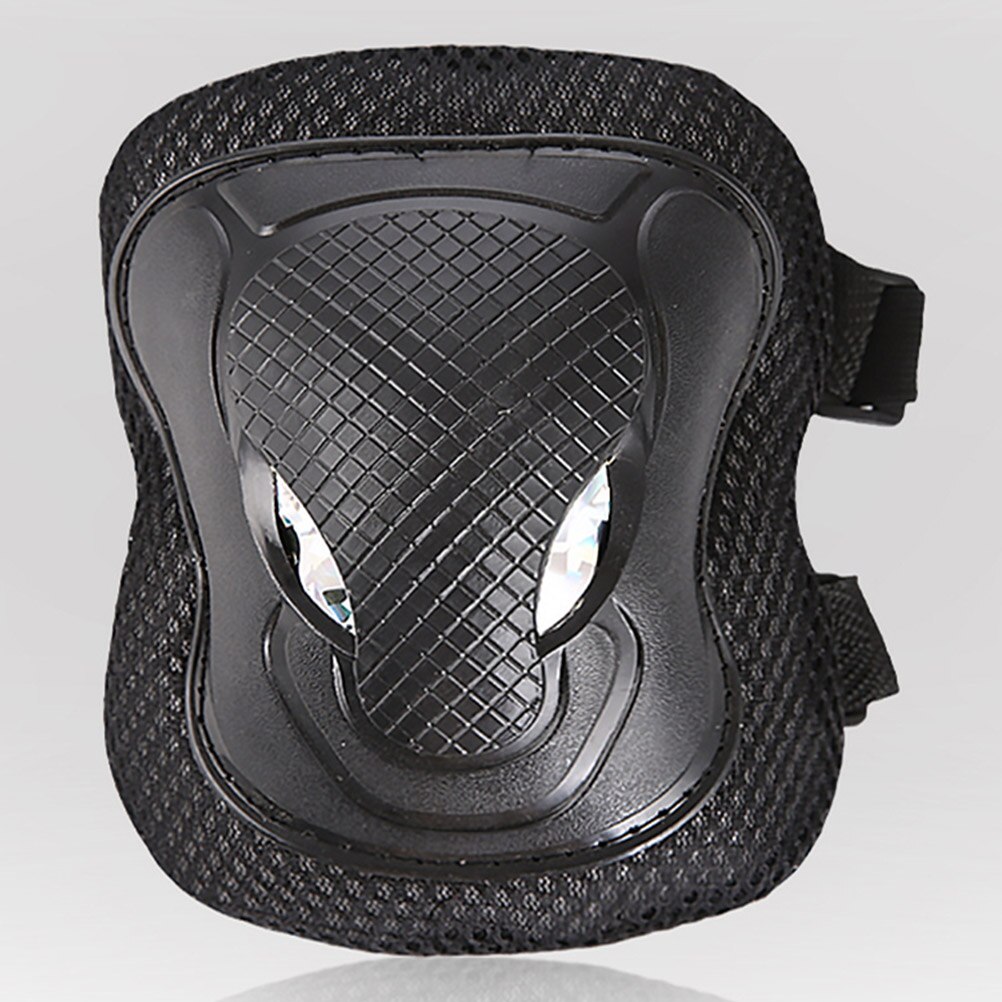 6Pcs Sports Protective Gear Kit Knee Protector Elbow Pads Set Wrist Brace Set Size Black