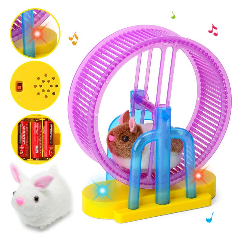 1Set LED Licht Musik Hamster Rad Roller Elektrische Spielzeug für Kinder Kinder Bildung Lernen Spielzeug