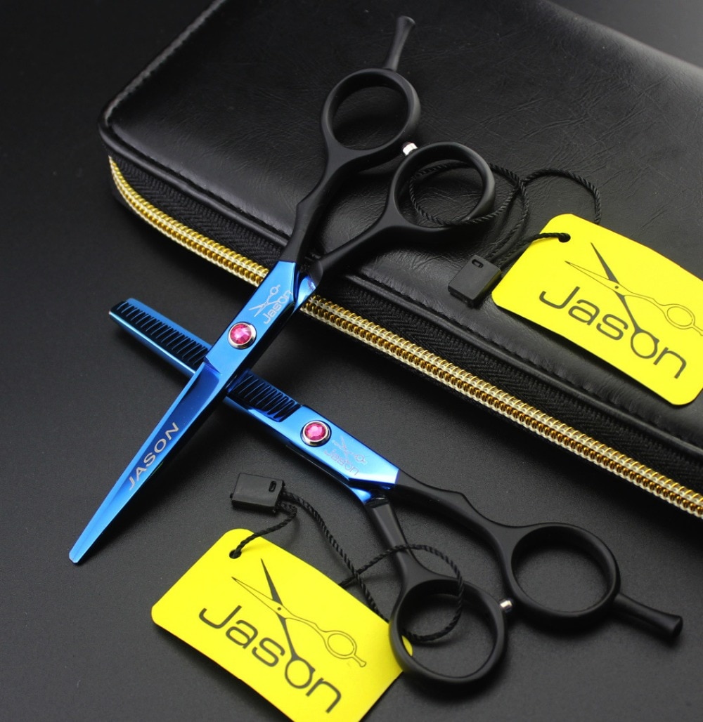 323# 5.5'' Brand Jason TOP GRADE Hairdressing Scissors 440C Barbers Cutting Scissors Thinning Shears Hair Scissors