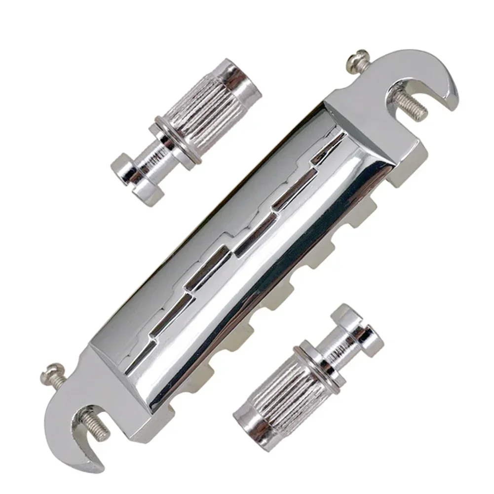 Gitarre Brücke Saitenhalter Mit Nieten Gitarre Kompensiert Grat umlaufend Kombination Brücke Saitenhalter Für Epi LP Instrument Teile: Weiß