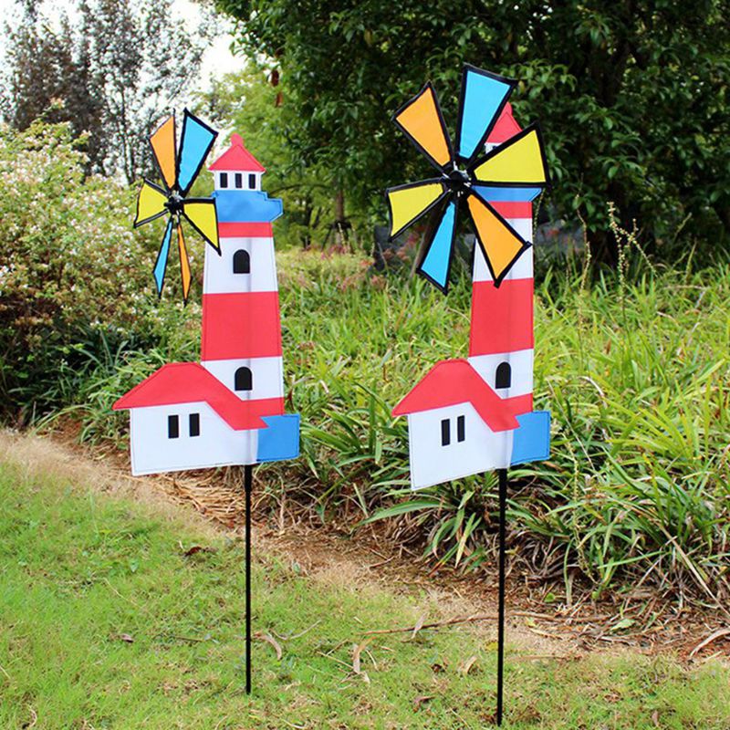 3d hus vindmølle vindsnurrer virvlende pinwheel hage innredning utendørs klassiske leker til låve klut materiale