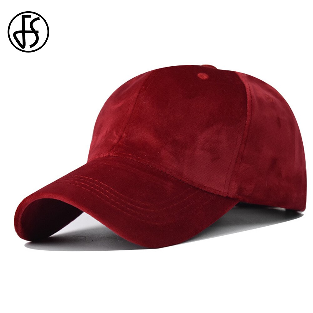 Berretto da Baseball da esterno in velluto a coste liscio rosso vino elegante FS 2022 per uomo donna cappello da viso regolabile Streetwear
