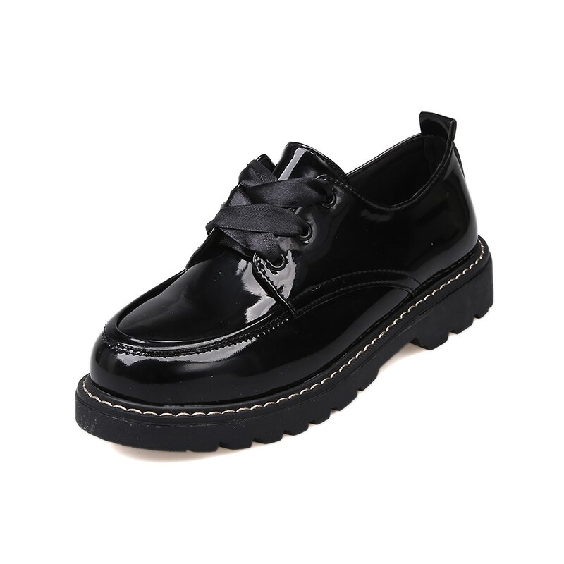 Stängda tår lägenheter damskor sommarmärke slip on läder dam loafers båtskor oxfords dam bowknot flats röda sandaler: Svart / 7.5