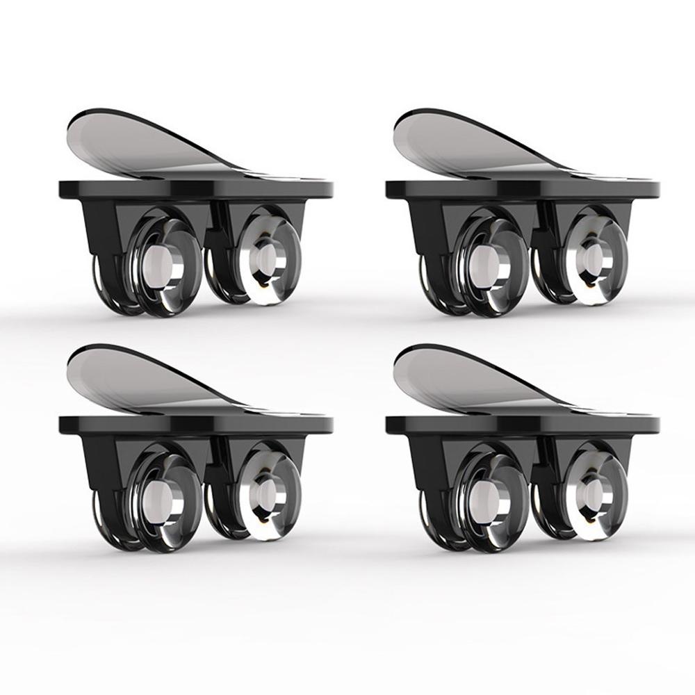 Roman 4 pièces roulettes adhésives rouleaux de poulie pour armoire tiroir boîte de rangement poubelle petit matériel de meubles roues directionnelles: Black