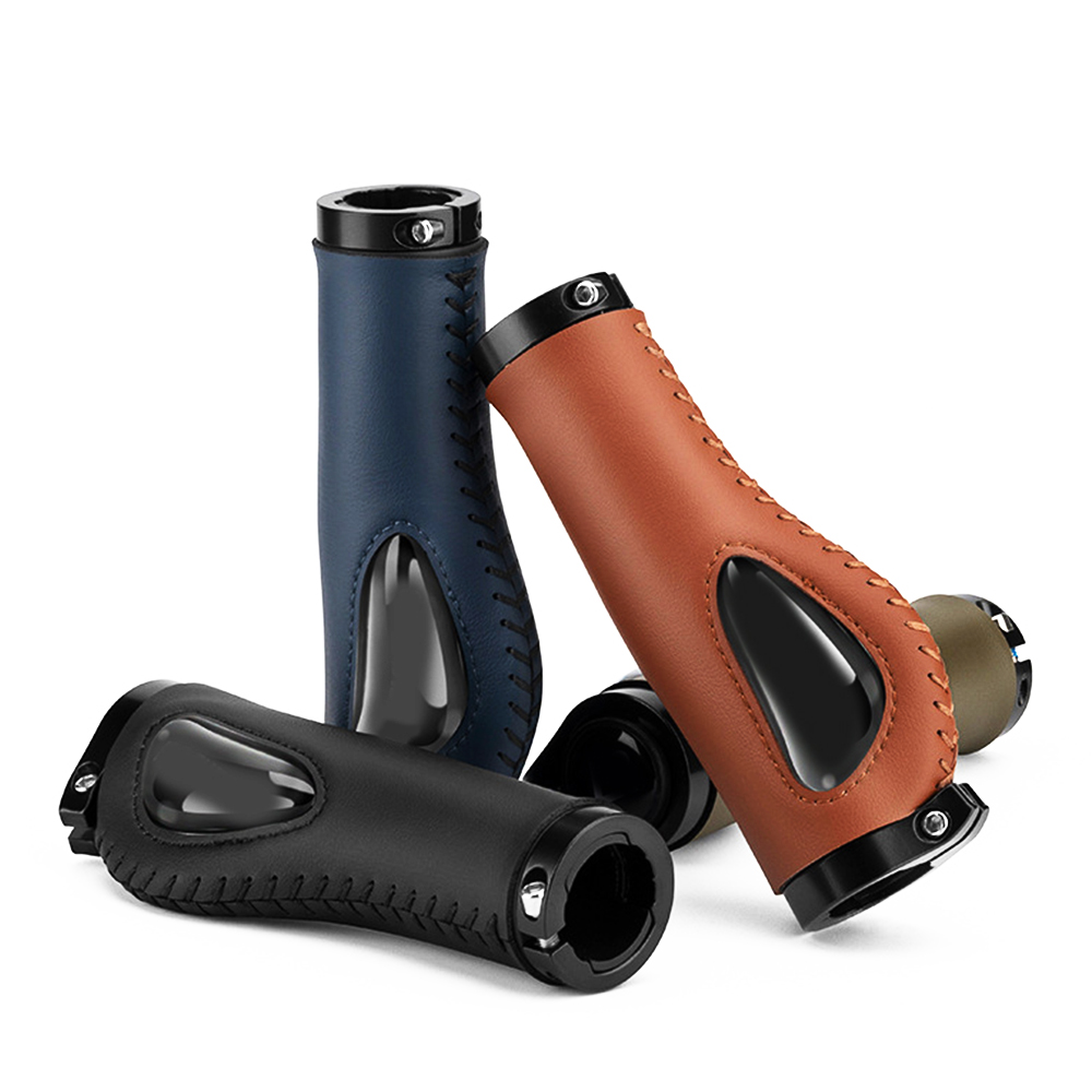 Bike Fiber Leather Grips Dead Fly Bike Grips Bike Accessories Bike Grips Brown Leather Anti-Slip Handlebar Covers