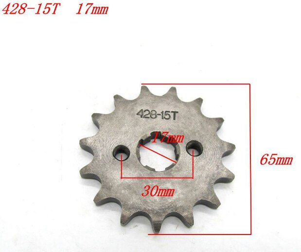 428-16 T 13 T 15 T 18 T Tand 17mm 20mm Voortandwiel Cog Vliegwiel Universele accessoires ATV Link Chain Getande Ketting Wiel: 4