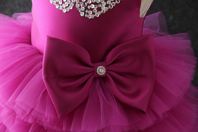 MISSMAO Abito Da Festa Per Bambine In Raso E Tulle Con Fiori - Maniche Corte, Senza Maniche, Per Matrimonio E Compleanno - 2