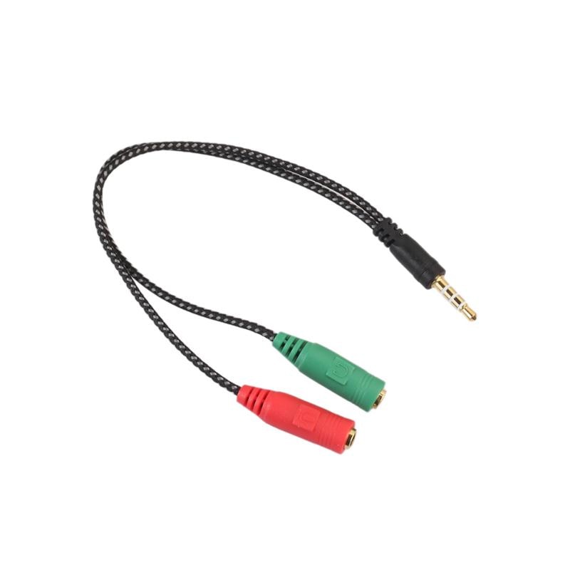 3.5Mm Rode En Groene Een-op-Twee Audio Kabel Stereo Audio Y-Splitter Kabel Adapter Microfoon plug Voor Oortelefoon