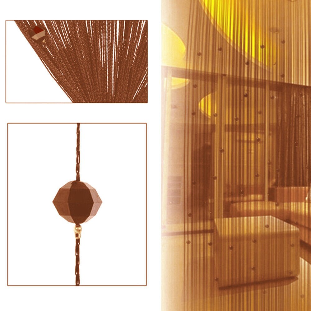 Kleurrijke String Chain Gordijn Shiny Kwastje Lijn Gordijnen Venster Deur Divider Drape Woonkamer Decor Volant Woondecoratie: A-coffee