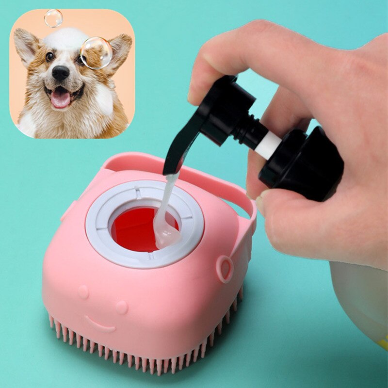 Cepillos de silicona para perros y gatos, cepillo de lavado para baño, masaje suave, limpieza del pelo, ducha