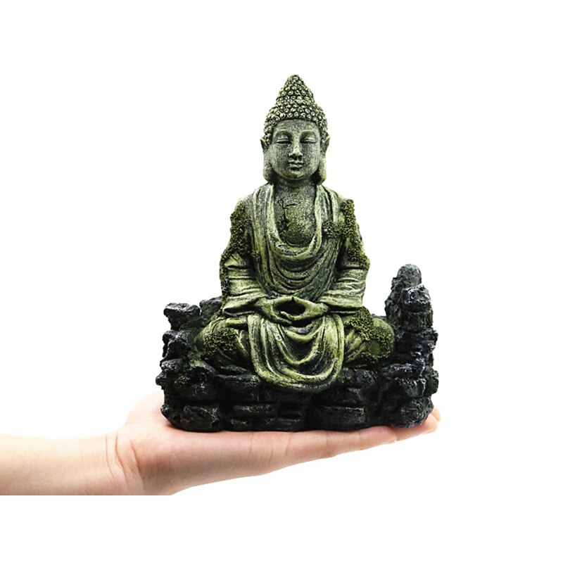 Harpiks buddha statue akvarium dekorasjon hjem hage akvarium ornament sittende buddha dekor stein stein reptil forsyning