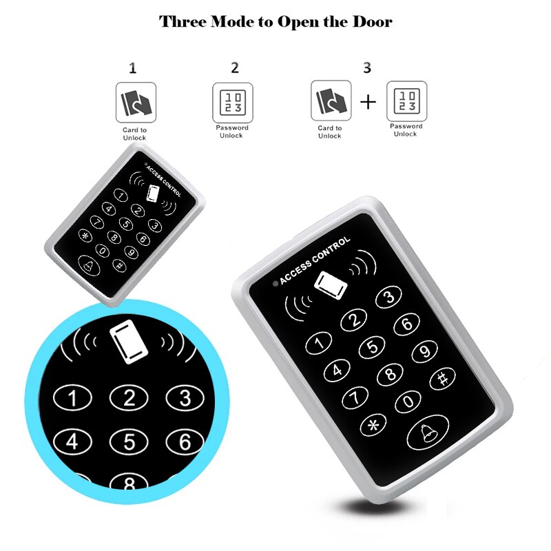 Door Access Control System Kit RFID Access Control Keypad + Power Supply + Electric Magnetic Lock Bolt Strike Locks + 10pcs Keys