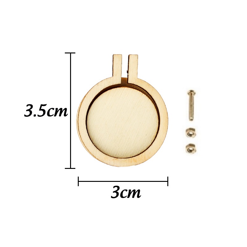 10 pezzi mini cerchio da ricamo anello in legno ciondolo rotondo misto kit telaio punto croce per gioielli portachiavi artigianato accessori per cucire: Luce Verde