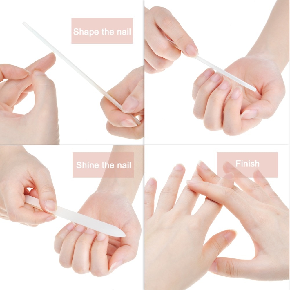 1 Uds. De lima de uñas de cristal rosa/Verde/plata dispositivo de manicura herramienta para manicura duradero uña limas