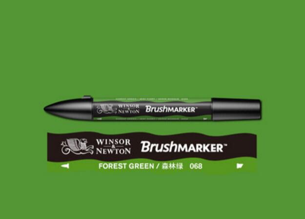 Winsor & Newton Brushmarker Marker Pennen Kwast Alcohol Gebaseerde Snelle Droge Blauw Groen Tones: Forest Green